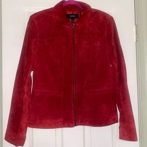 Alfani red genuine suede leather jacket size M